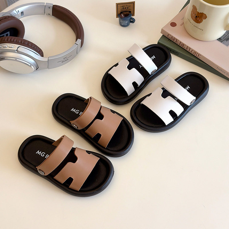 韩版休闲百搭儿童凉鞋小童软底一字拖鞋男童女童沙滩鞋夏季凉拖潮