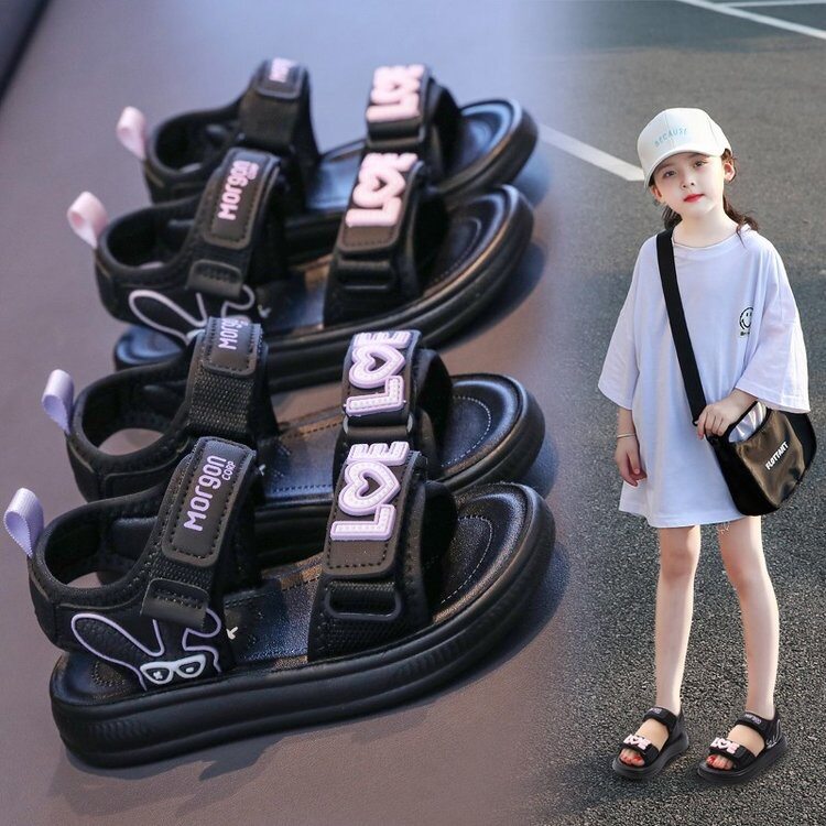 儿童凉鞋女孩沙滩鞋2026新款夏季软底防滑女童运动凉拖鞋宝宝露趾