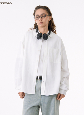 ASOT 纯色长袖衬衫中性风cozyfit春秋日系宽松休闲无性别简约上衣
