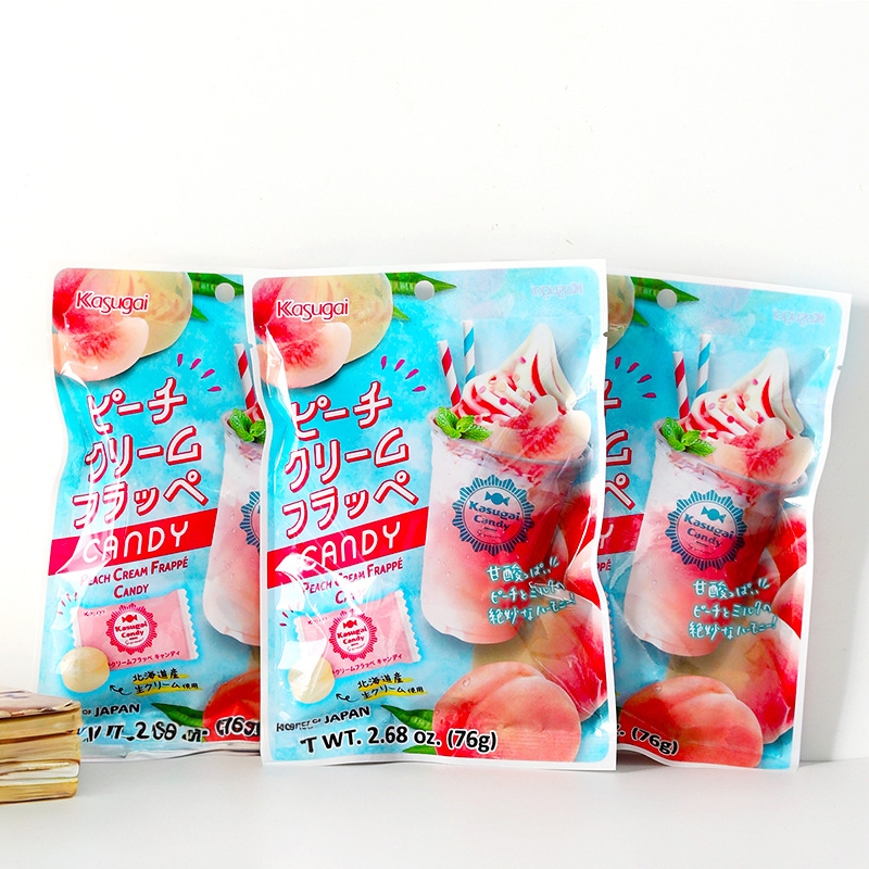 日本进口春日井蜜桃奶油沙冰味糖果高颜值婚庆喜糖儿童硬糖小零食