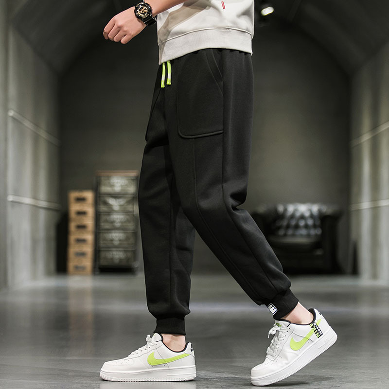 Spring new pure color sports casual pants men's pants loose harem Leggings