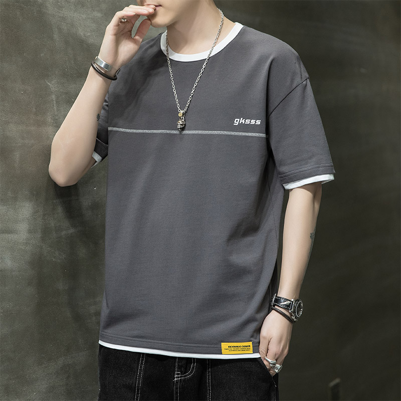 New irregular printing trend men's Cotton Short Sleeve T-Shirt