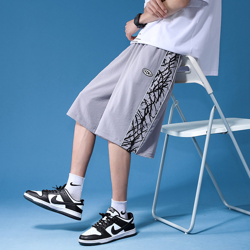 Summer drop comfortable and breathable casual shorts loose wide leg sports color pants