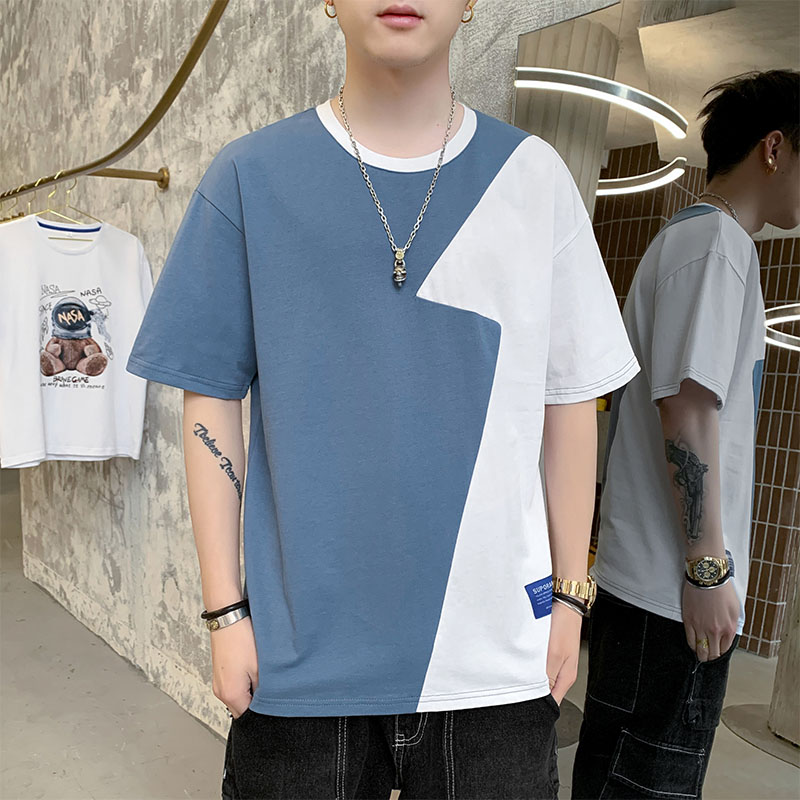 Summer short sleeve T-shirt trend versatile men's half sleeve T-shirt simple top fashion