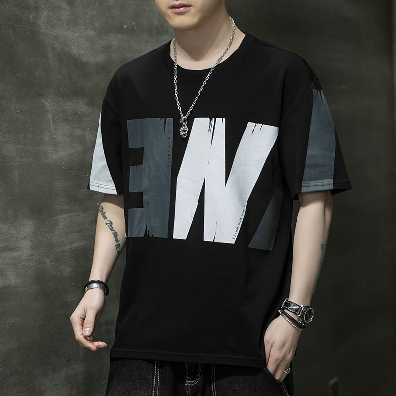 New irregular printing trend men's Cotton Short Sleeve T-Shirt