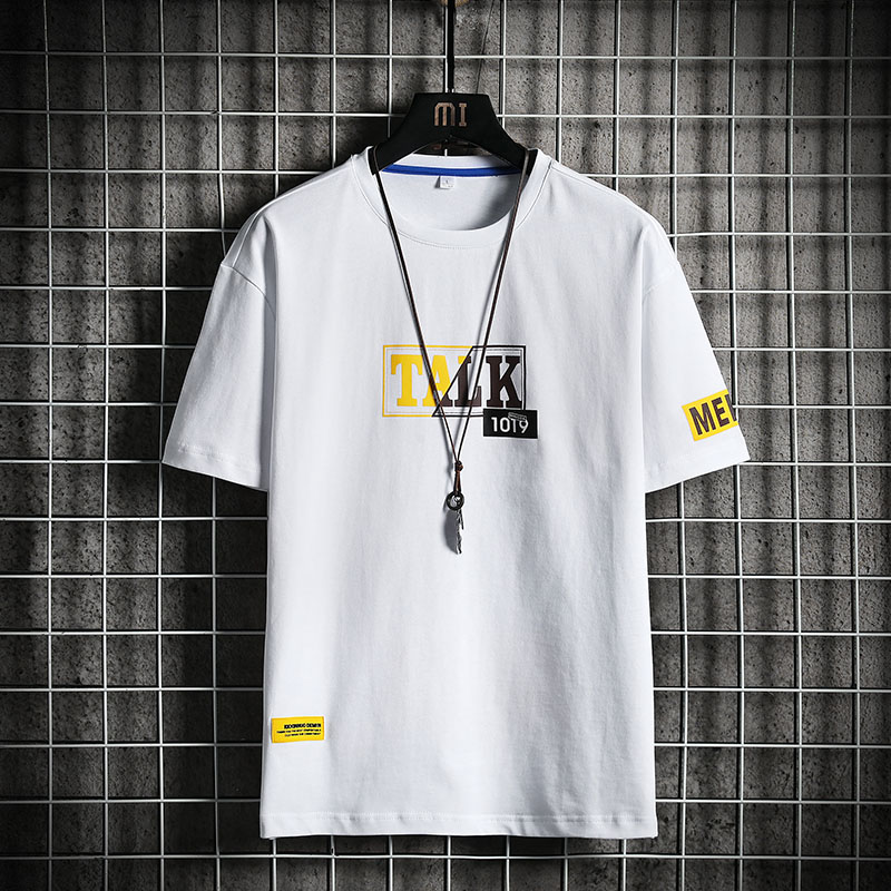 Loose summer new cartoon print oversized T-shirt cotton men's short sleeve