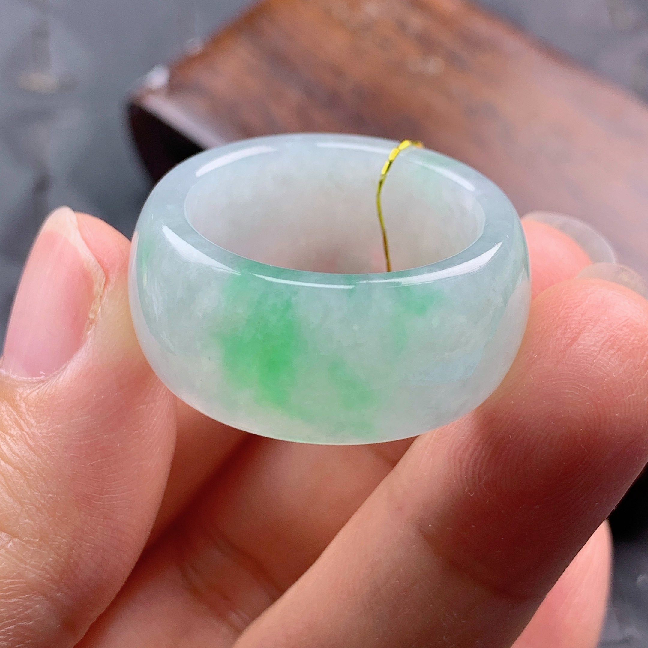 23-24号缅甸天然A货翡翠 T1045 内径20.6mm 冰阳绿轮胎戒指扳指,珠宝/钻石/翡翠,戒指/指环,淘宝优惠券,粉丝福利购,淘宝优惠卷