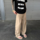 子 男女直筒宽松通勤纯色休闲裤 UNAps夏季 cleanfit英伦斜弯刀西裤