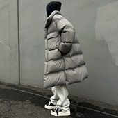 90白鸭绒长款 UNAPS 羽绒服男女廓形情侣保暖加厚立领面包外套