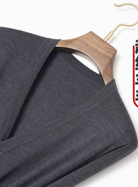 春秋季薄款针织开衫男休闲外套100纯羊毛中年毛衣爸爸装长袖上衣