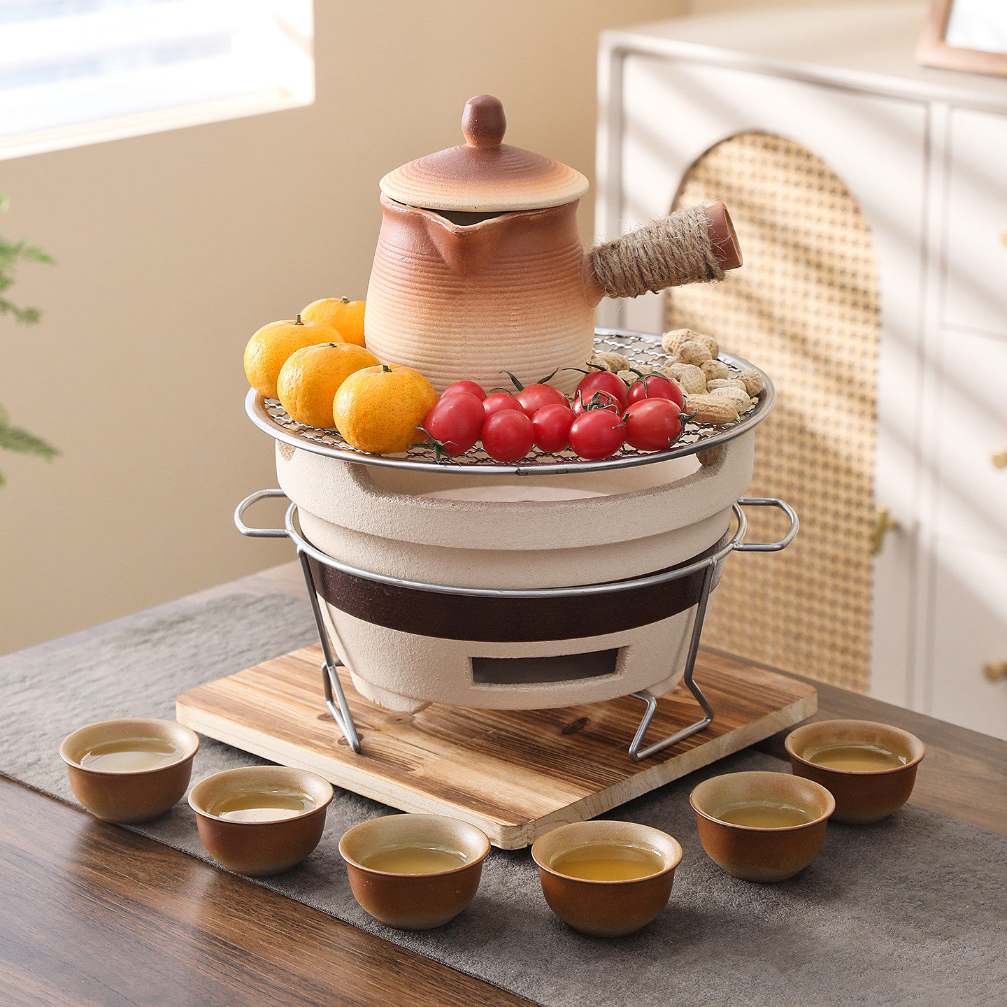 围炉煮茶家用室内老式炭炉家用打边炉泥碳炉户外烧烤陶土烤茶装备,厨房/烹饪用具,烧烤炉,淘宝优惠券,粉丝福利购,淘宝优惠卷