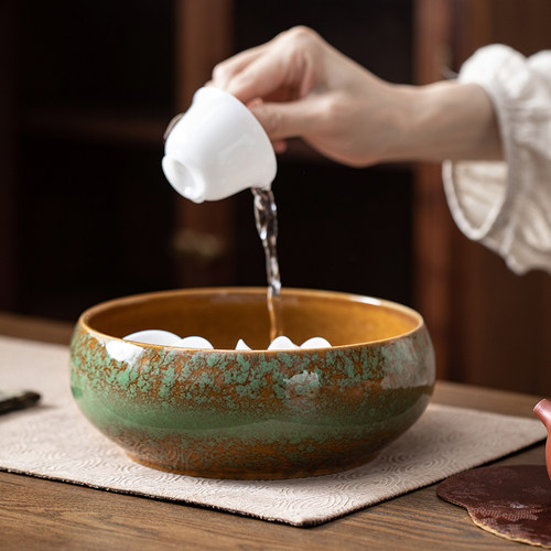 窑变茶洗家用桌面茶渣缸