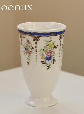 孤品全新刻花白瓷茶杯果汁杯家居摆件水杯手握杯精致瓷器杯子