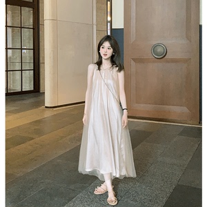 富贵 rich【流光梦境】温柔风网纱连衣裙女仙女长裙子