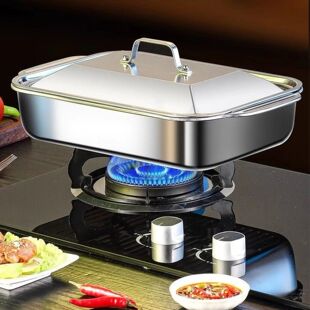 Pan oven Stainless Baking Cake Bakeware Lid Steel with