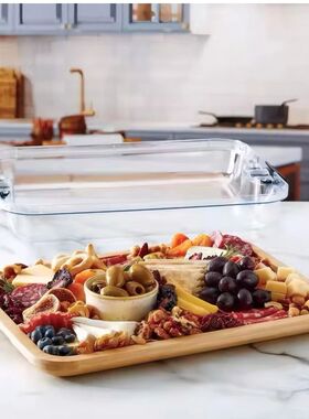 Reusable Bamboo Cheese Board W/ Lid Charcuterie Boards Tray