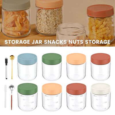 4Pcs Overnight Oats Container 500ml Milk Fruit Salad Food