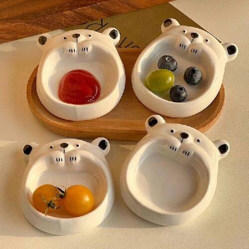 Cute Little Dog Ceramic Small Flavor Plate Sauce Plate