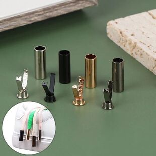 10Pcs Diy Metal  Shoelace Cylindrical Tips Head Tip