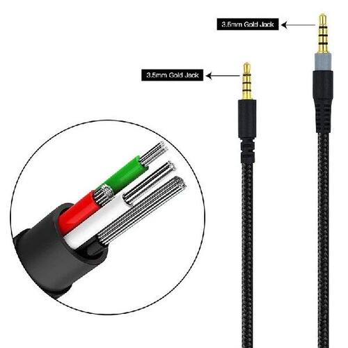 Nylon Braided 3.5mm Audio Cable for HyperX Cloud Mix for