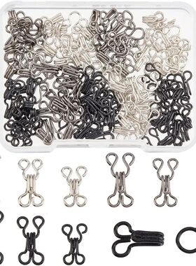 90 Sets 3 Sizes Sewing Hooks and Eyes Closure Iron Bra