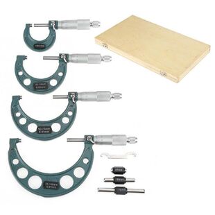 4pcs Outside Micrometer 0?100mm Metric Outside Micrometers
