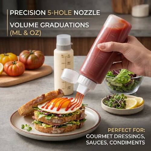 Squeeze Sauce Bottles Condiment Squeeze Bottle Wth Cap for