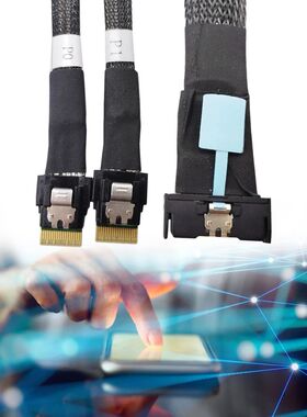 MCIO 8i Slimline SAS To 2 Ports SFF-8654 4i Cable Male To