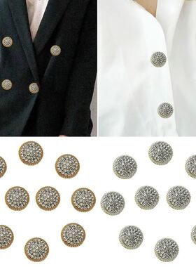 10Pcs Fashion Metal Rhinestone Buttons Shirt Buttons DIY