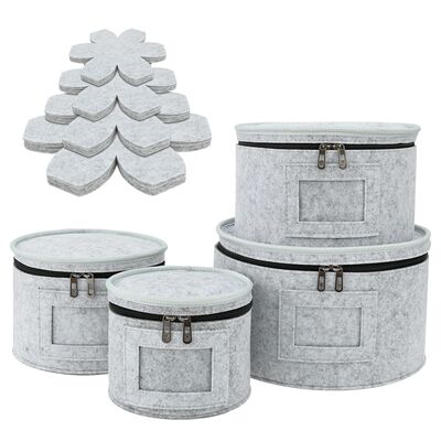 4Pcs Dinner Plate Storage Bag Felt Dish Container