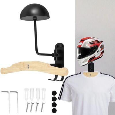 Motorcycle Helmet Rack 180° Rotation Heavy Duty Wall