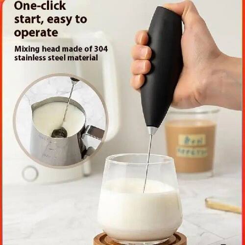 1Pc Electric Egg Beater Milk Frother Wireless Handheld