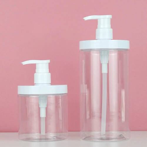 500/1000ml Pump Bottle Dispenser Clear Wide Mouth Shower