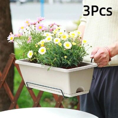 3Pcs Resin Rectangular Planter Large Breathable Water