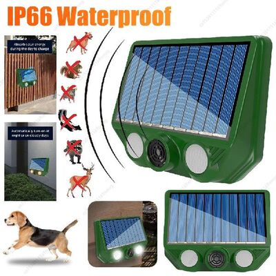 Solar Ultrasonic Animal Driver with Red White Flash Light
