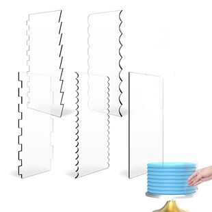 2pcs Acrylic Cake Scraper Set Decorating Contour Stripe