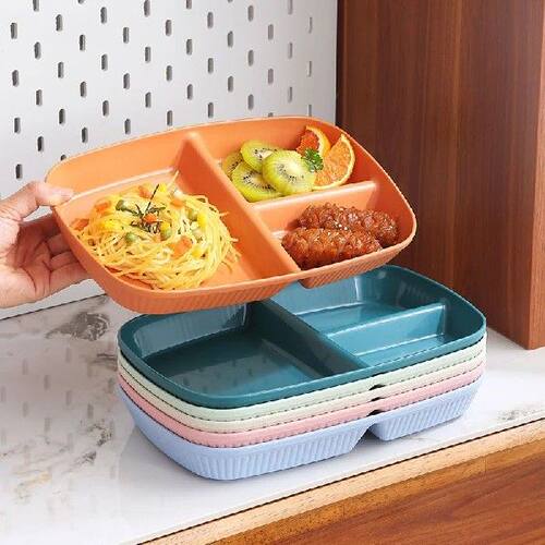 - 1pc Divided Dish Diet Reusable Dinner Plate Kitchen