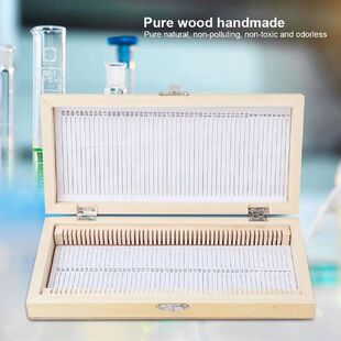 Biology Glass Prepared Microscope Slides Specimens Wooden