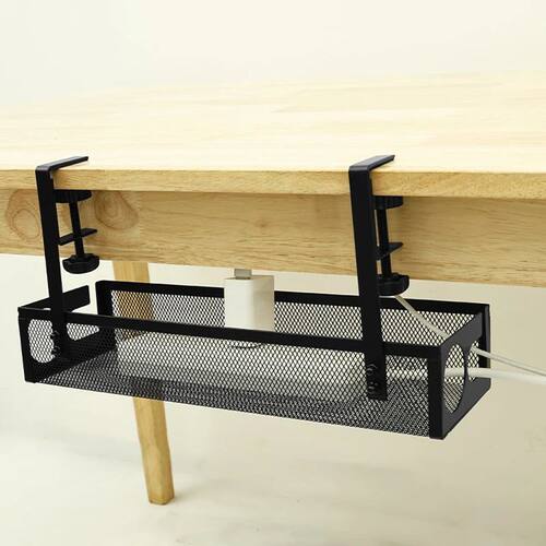 Under Desk Cable Tray Management No Drilling Socket Plug