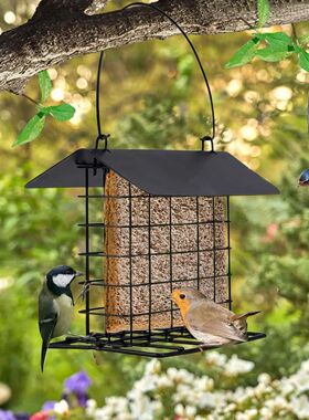 Outdoor Hangable Bird Feeder with Weatherproof Roof Bird