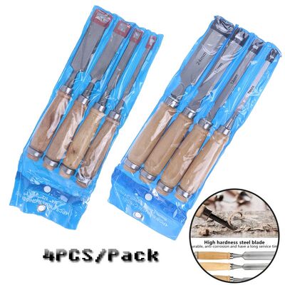 4PCS 6/12/18/24mm DIY Auxiliary Tools Wood Carving Chisels