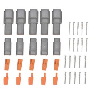 5 Sets Waterproof Connectors 2 Pin Electrical DTM Connector