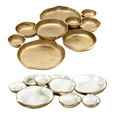 9-Grid Plate Decorative Dessert Plate 9pcs Cluster Serving