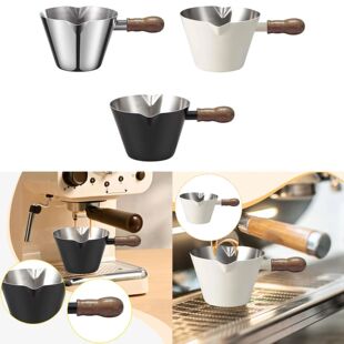 Measuring Cup Milk Frothing Pitcher Portable Walnut Handle