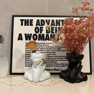 Human Vase Head Flower Plastic Small Body Female