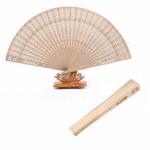 Folding Scented Sandalwood Hand Wooden Fans Hollow Chinese
