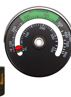 Aluminum Alloy Fireplace Fan Thermometer Magnet Stovepipe