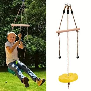Swings Disc Shaped Pole Petal Monkey Children