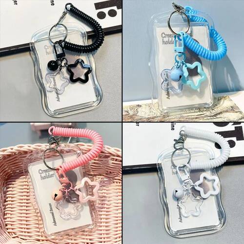 Soft Silicone Kpop Photocard Holder Spring Rope With Star