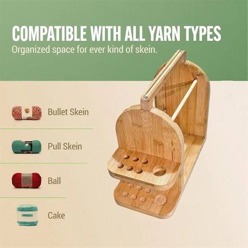 Utility Design Yarn Storage Organizer for Crochet - Bamboo